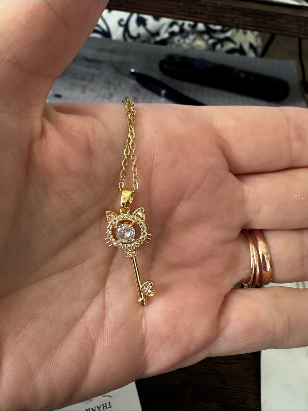 Gold plated Hello Kitty Key Pendant Necklace - Elegant Women's Jewelry